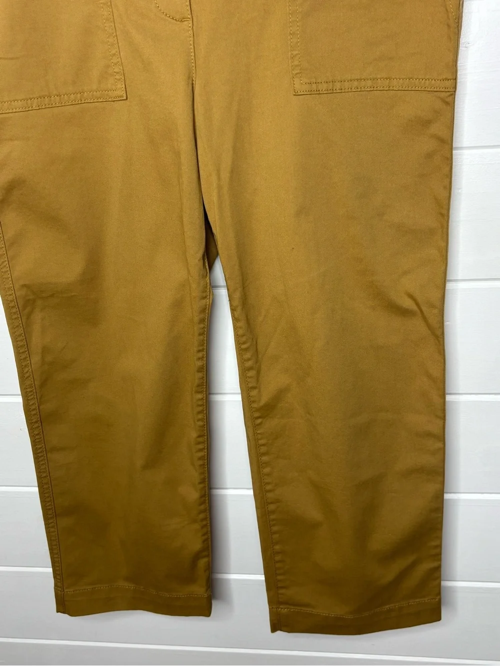 Talbots High Waist Patch Pocket Crop Pants 8P Petite Camel Brown NWT